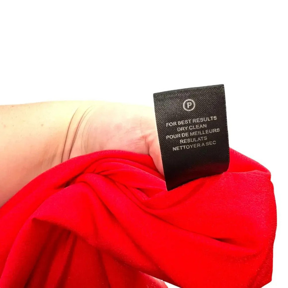 Halston Heritage Sleeveless Crepe Dress With Side Strips In Red Size 0 - Picture 16 of 16